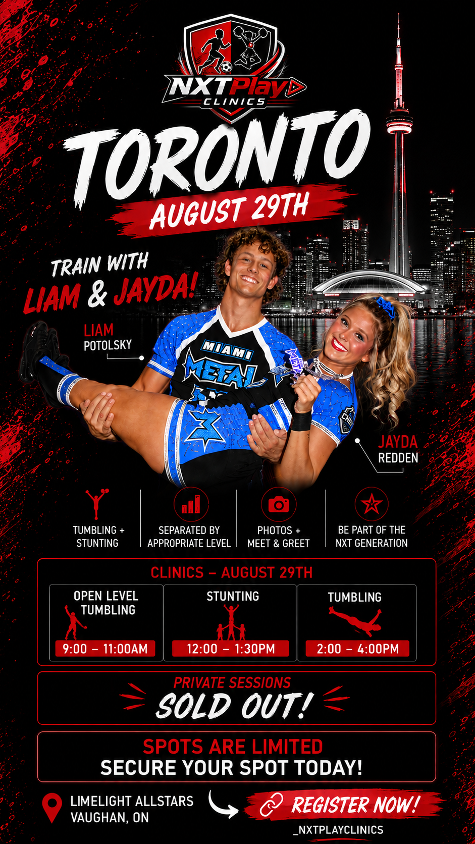 NXTPlay Clinics — Toronto event flyer